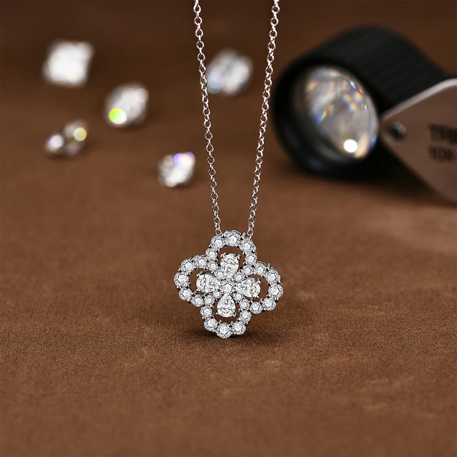 Celestial Clover Moissanite Necklace